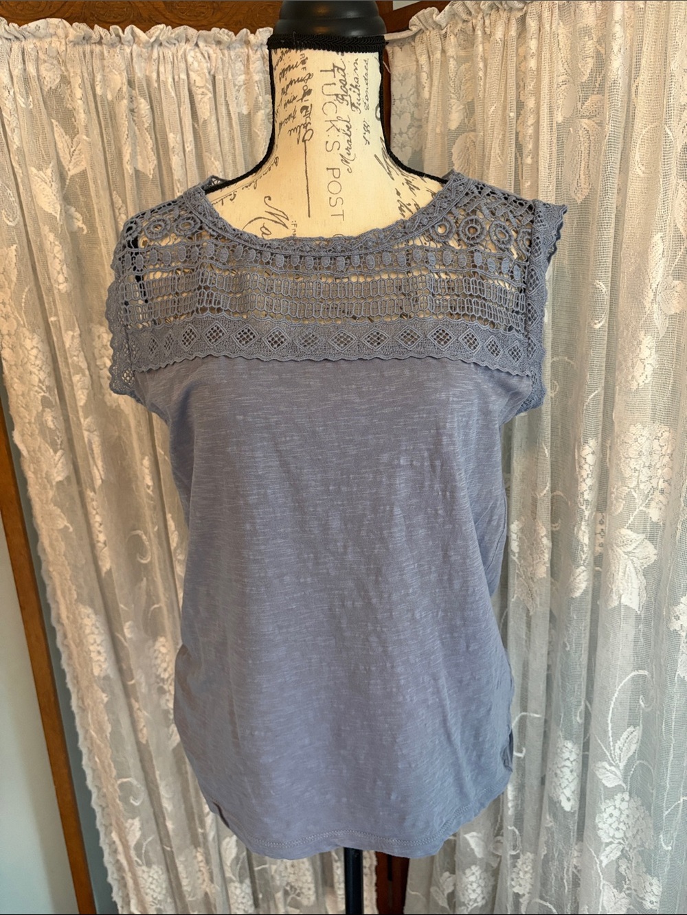 LOFT Lace Yoke Sleeveless Tank